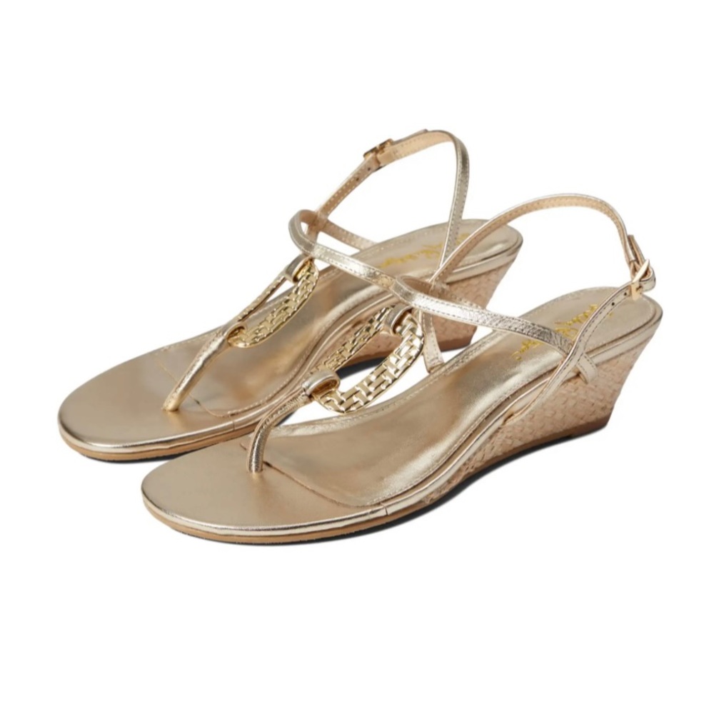 Lilly Pulitzer “Good as Gold” Wedge Sandals
